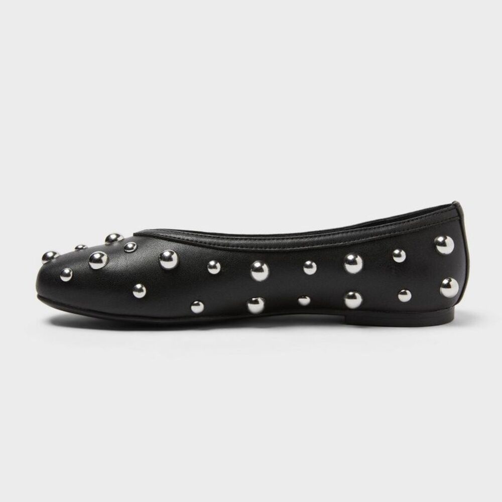 Women’s Sammie Studded Ballet Flats with Memory Foam Insole – A New day Black 8 - Picture 2 of 4